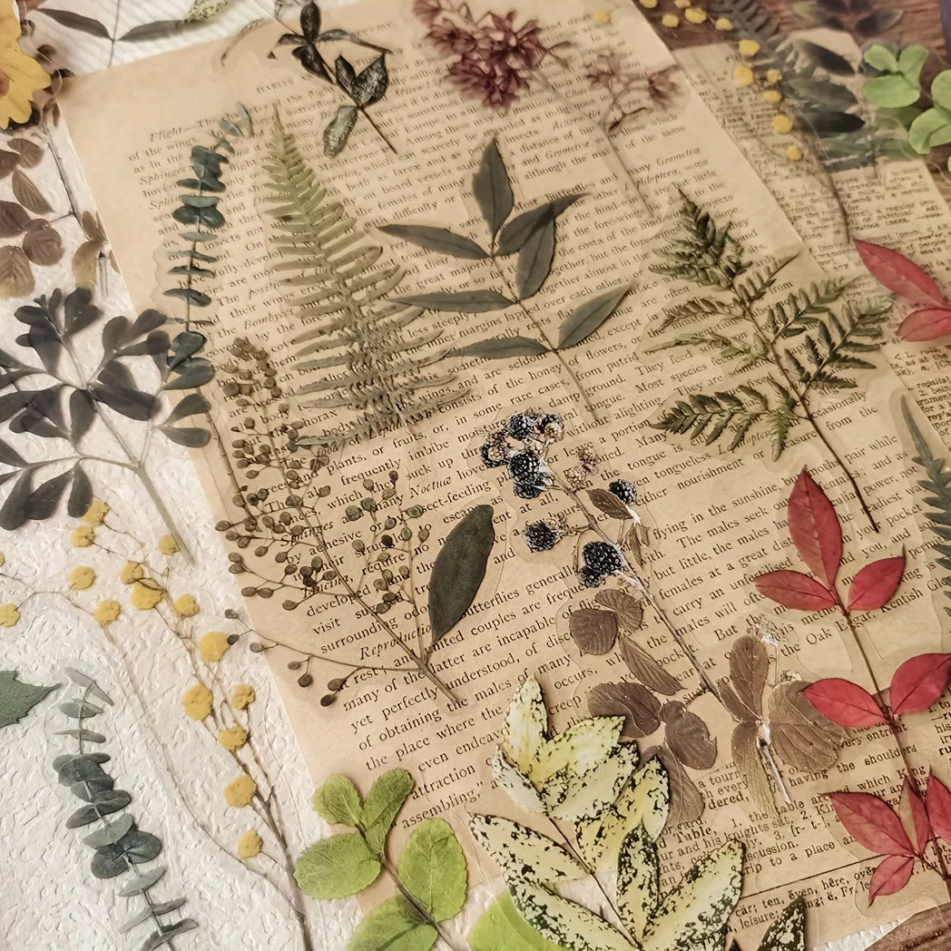 40 pcs Rose Plant PET Stickers Flowers And Leaf Scrapbook Deco Sticker Label Diary stationery Junk Journal Planner Materials