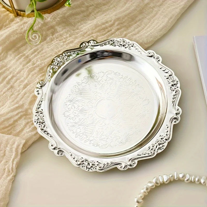 Vintage Style Metal Jewelry Tray