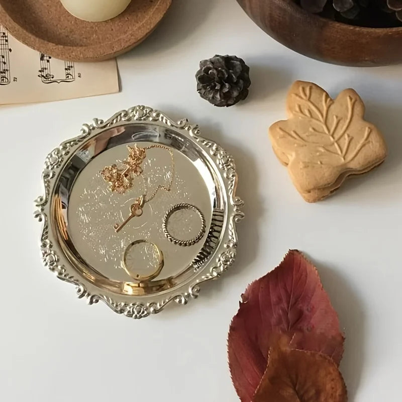 Vintage Style Metal Jewelry Tray